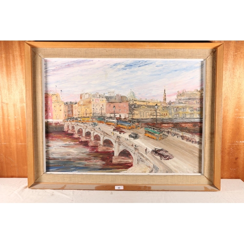 48 - GEORGE RALSTON WYLLIE MBE ARSA RGI (1921-2012), Jamaica Bridge, Glasgow, oil on board, signed and da... 