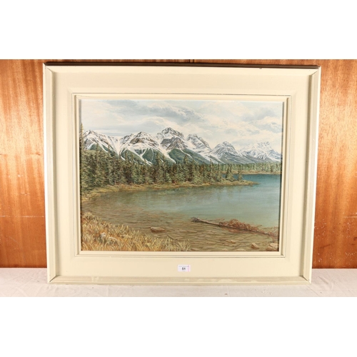 51 - CAROLYN MENU, Canadian Rockies, oil on canvas, signed and dated 1978 verso, 44cm x 59cm, frame 65cm ... 