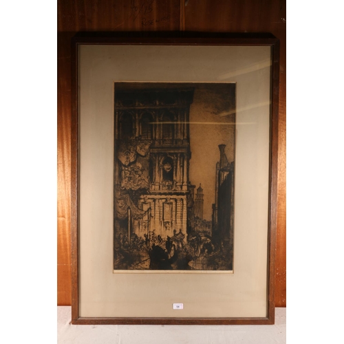 54 - SIR FRANK BRANGWYN RA RWS (British 1867-1956), Browning's House Venice, etching, pencil signed lower... 