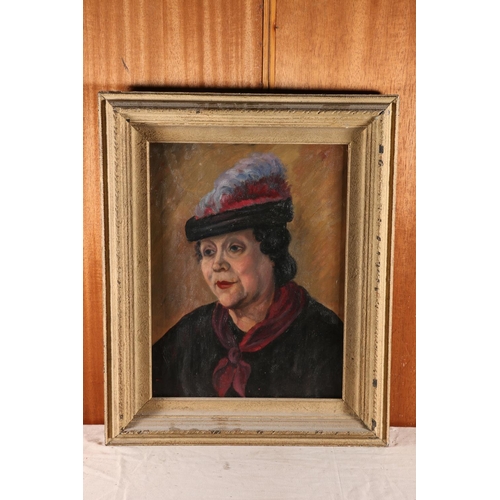 57 - 19TH CENTURY SCHOOL, Bust length portrait of a lady, oil on canvas, unsigned, 44cm x 33cm, frame 60c... 