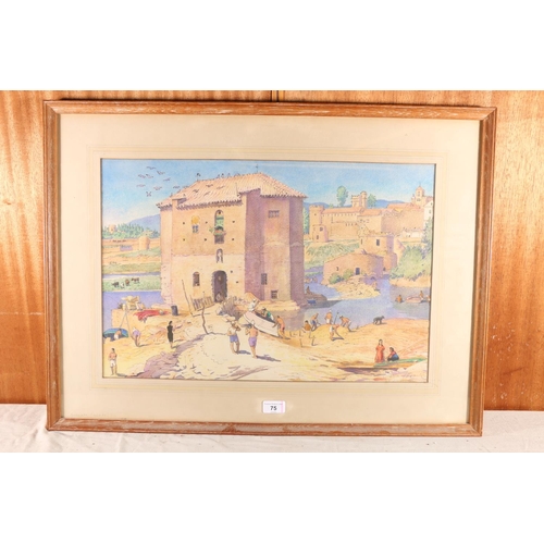 75 - 20TH CENTURY SCHOOL, Adrian Beach Granada, watercolour, signed and titled lower right, 37cm x 55cm, ... 