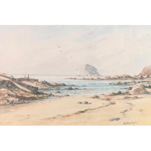 80 - JOHN BATHGATE, Bass Rock, watercolour, signed lower right, 23cm x 33cm, frame 44cm x 54cm.