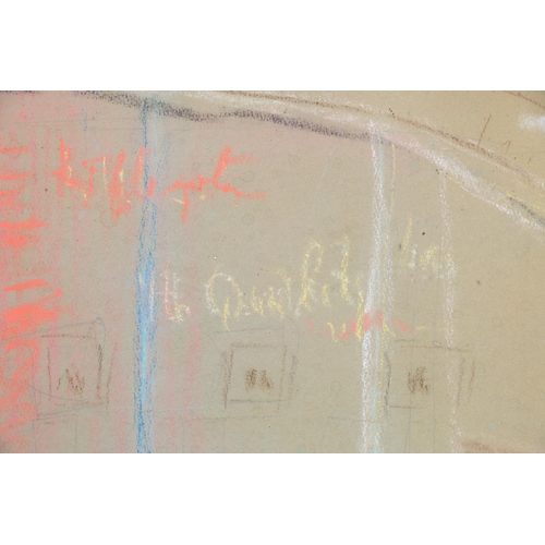 82 - TAWORA KAPLON, The Florian Cafe, pastel drawing, signed to label verso, 44cm x 54cm, frame 66cm x 74... 