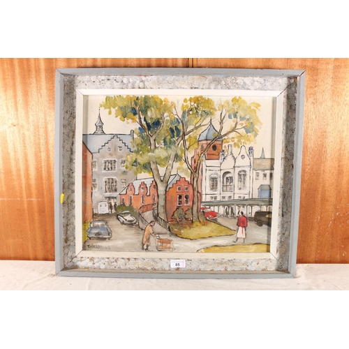 85 - T WILSON, Street scene, oil on board, signed and dated '63 lower left, 40cm x 48cm, frame 52cm x 61c... 