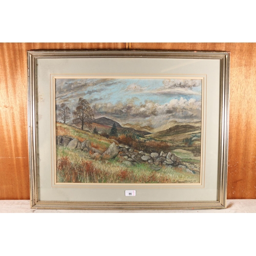 86 - MARGARET MITCHELL, Landscape, mixed media, signed and dated 1981 lower right, 38cm x 53cm, frame 58c... 