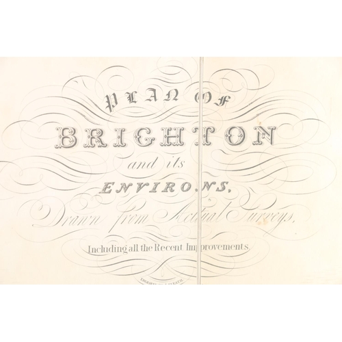 91 - Printed map of Brighton after J SLEATH titled 'Plan of Brighton and its Environs', published by W Sa... 