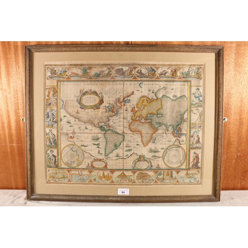 94 - World map after GUILIELMO BLAEUW titled 'Nova Totius Terrarum Orbis Geographica AC Hydrographica Tab... 