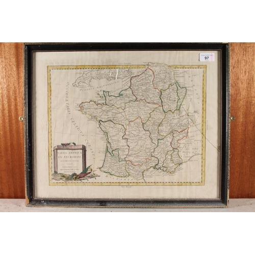 97 - Anthony Zatta & Sons, Venice, 1785, Map of France titled 'Gallia Antiqua..1785', 31cm x 41cm, Ho... 