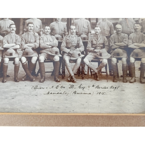 200 - Border Regiment. Three regimental photographs dated 1915 of the 4th Battalion, 6th Co whist statione... 