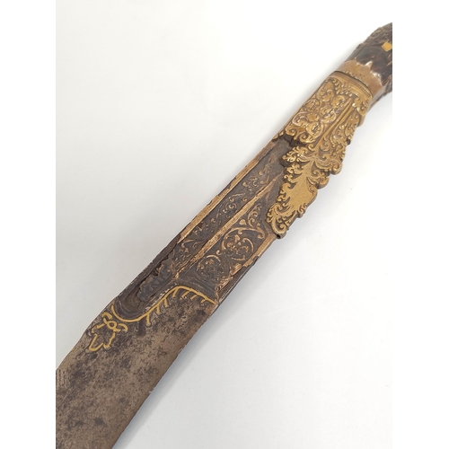 204 - Early 18th century Piha-Kaetta dagger of the Sinhalese people of Sri Lanka with engraved and inlaid ... 