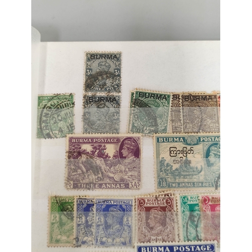 239 - Asia. Five collector's stamp albums with issues from Cambodia, Malaya, Sarawak, Straits Settlements,... 