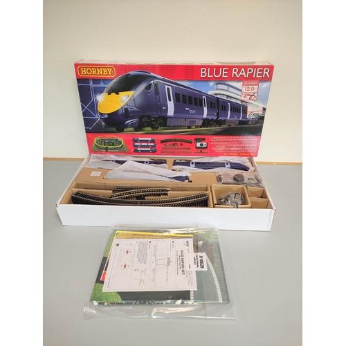 102 - Hornby. 00 Gauge R1139 Blue Rapier Train Set,Class 395 Power, Centre and Dummy Car, starter oval of ... 