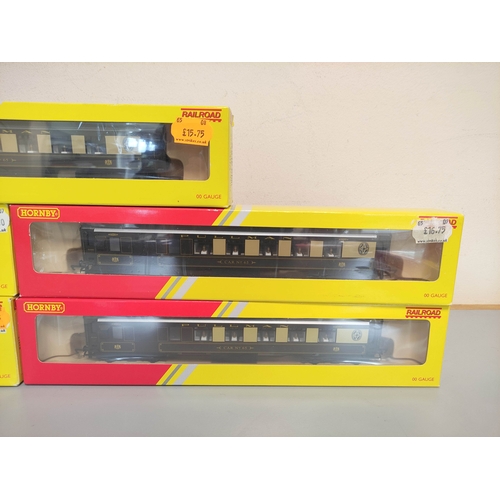 105 - Hornby Railways. Boxed rolling stock to include four R4313 Pullman brake cars 'Car No.65' and a R431... 