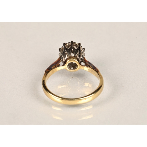 124 - Ladies 18ct gold diamond solitaire ring, central stone 0.4 carat set in an illusion setting on an 18... 