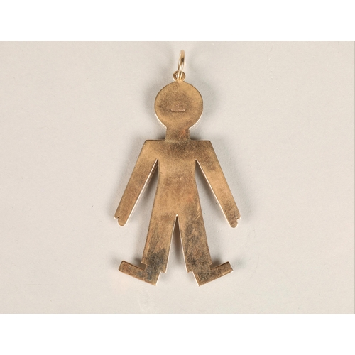 127 - 9ct yellow gold figure pendant, 7g