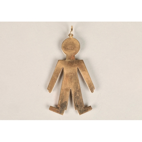 127 - 9ct yellow gold figure pendant, 7g