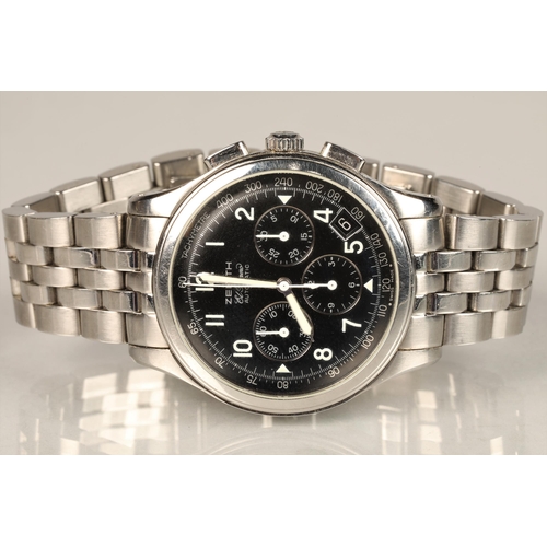 171 - Gents Zenith EL Primero chronograph automatic bracelet wrist watch, with date aperture, reference No... 