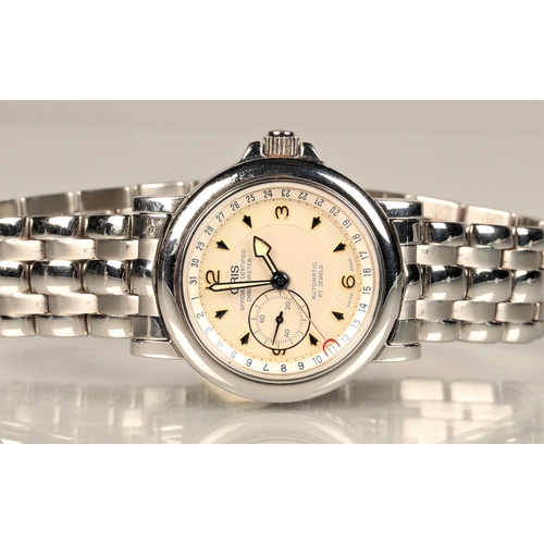 174 - Gents Oris Chronometer automatic wrist watch, champagne dial with numbers at each quarter with hour ... 