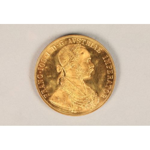 178 - Austrian gold four Ducats coin ( 1915 restrike)