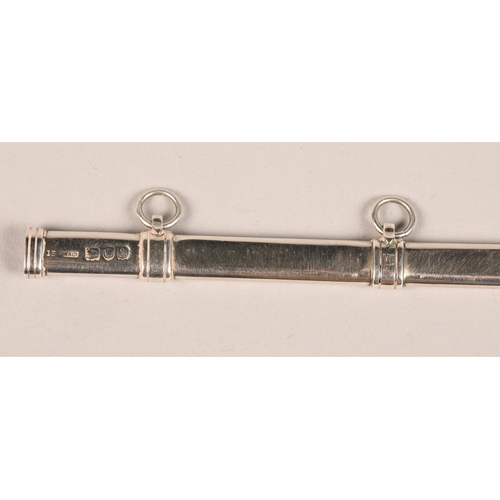 183 - Late Victorian letter opener in the form of a sword and scabbard, assay marked London 1896. Sampson ... 