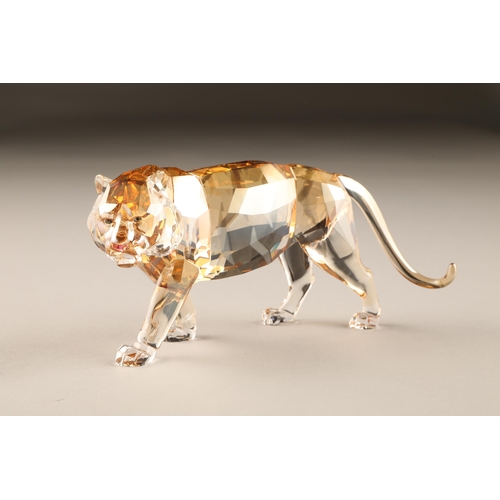 Swarovski crystal figure group, 'Endangered Wildlife' tiger, boxed