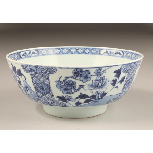 265 - 19th/20th century Chinese footed bowl, decorated with patterns of flowering prunus and peonies, diam... 