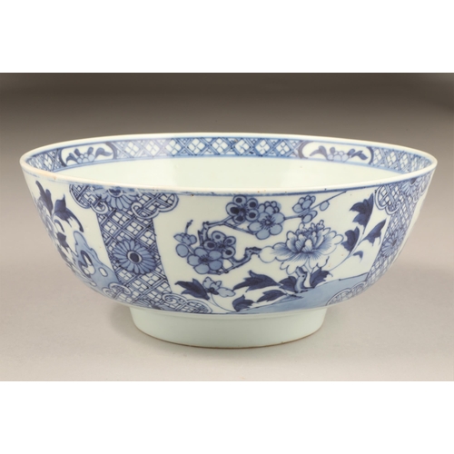 265 - 19th/20th century Chinese footed bowl, decorated with patterns of flowering prunus and peonies, diam... 