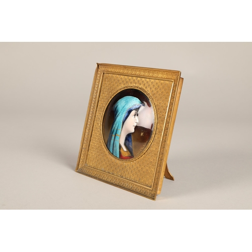 279 - Probably D'Apres Emile Albert De Mandre (French 1869 -) Continental gilt metal framed miniature port... 