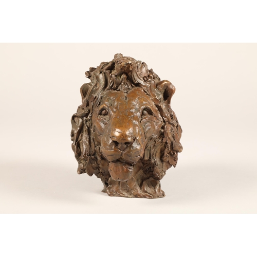 280 - Mark Coreth Artist copy bronze sculpture, signed marked A/C Male Lion height 16.5cm