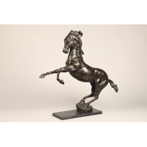 299 - Charlie Langton ARR Bronze sculpture, Rearing Stallion, height 73cm (excluding base)