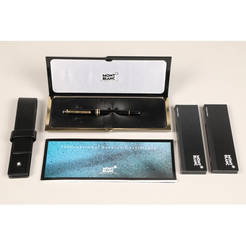 315 - Mont blanc Meisterstruck rollerball pen in case with leather pouch and warranty certificate