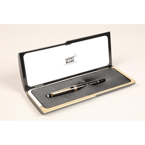 315 - Mont blanc Meisterstruck rollerball pen in case with leather pouch and warranty certificate