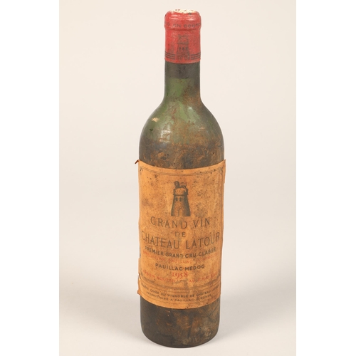 338 - Grand Vin De Chateau Latour Pauillac - Medoc red wine 1958Please note - This lot cannot be invoiced ... 