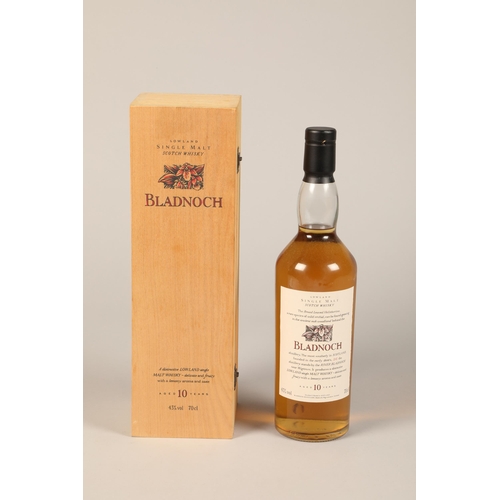 342 - Bladnoch 10 year old Whisky, 43 % Vol, 70 cl in wooden boxPlease note - This lot cannot be invoiced ... 