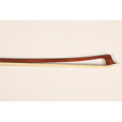 371 - Violin bow, round stick, nickel mounted bow, weight 58 grams