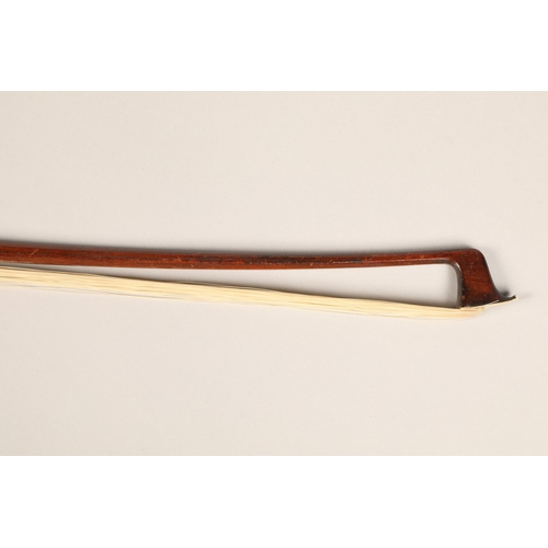 376 - Violin bow of the French school, octagonal stick, plain frog, weight 56 grams