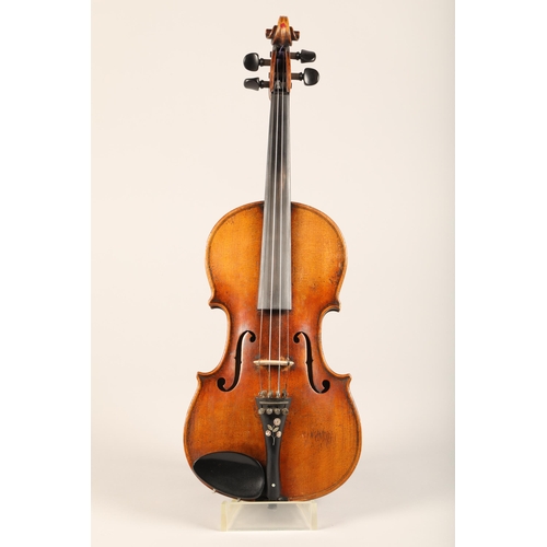 382 - Louis Lowendahll Violin, 'Conservatory Violin Stradivarius' in relief on the back of scroll and furt... 