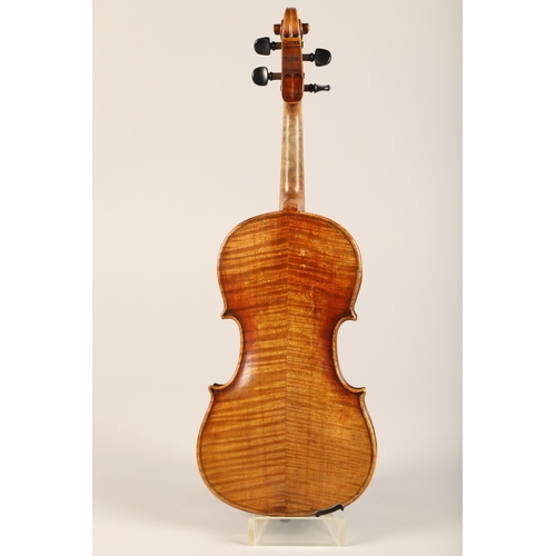 382 - Louis Lowendahll Violin, 'Conservatory Violin Stradivarius' in relief on the back of scroll and furt... 