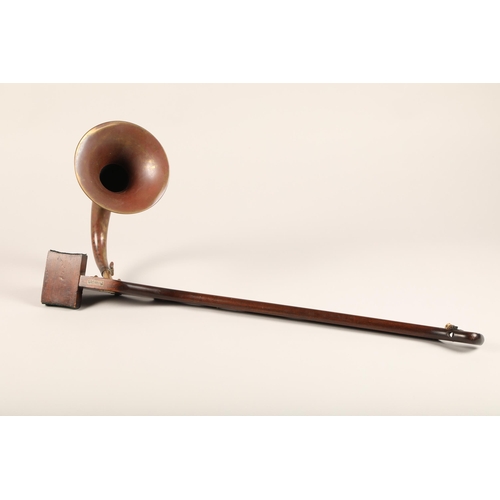 387 - A T Howson Phono fiddle and horn, Early 20th century, decel 'Trademark Phono fiddle A T Howson Reg N... 