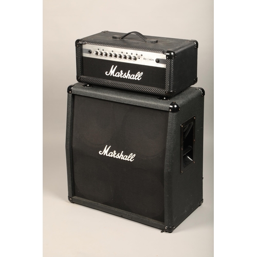 406 - Marshall VS412 speaker cabinet amplifier, lead 4x12, 140W, 68 x 67cm and a Marshall amplifier head m... 