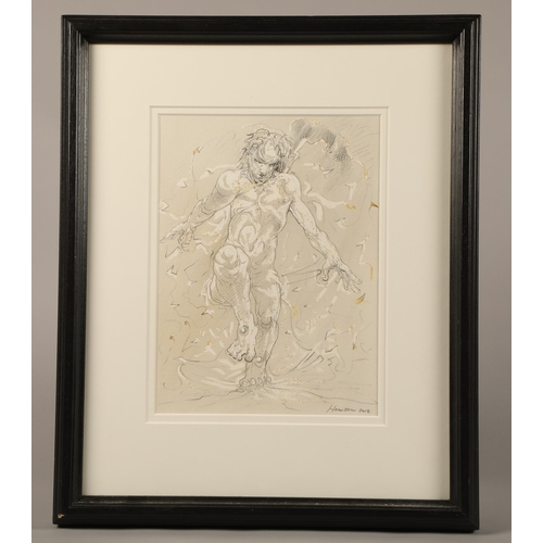 418 - Peter Howson OBE (Scottish born 1958) ARR Framed mixed media, signed lower right, dated 2012 'Rise' ... 