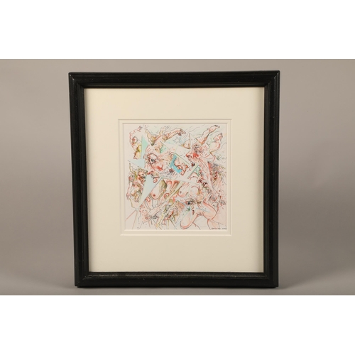 424 - Peter Howson OBE (Scottish born 1958) ARR Framed mixed media, 'Untitled, Multi Figure Study' signed ... 