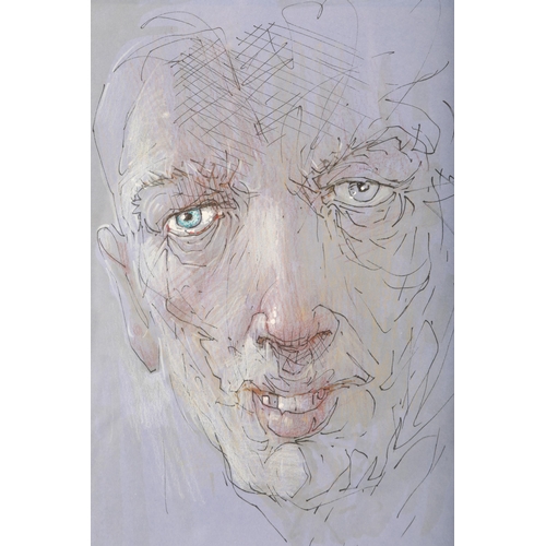 425 - Peter Howson OBE (Scottish born 1958) ARR Mixed media on paper Self Portrait 20.5cm x 14cm