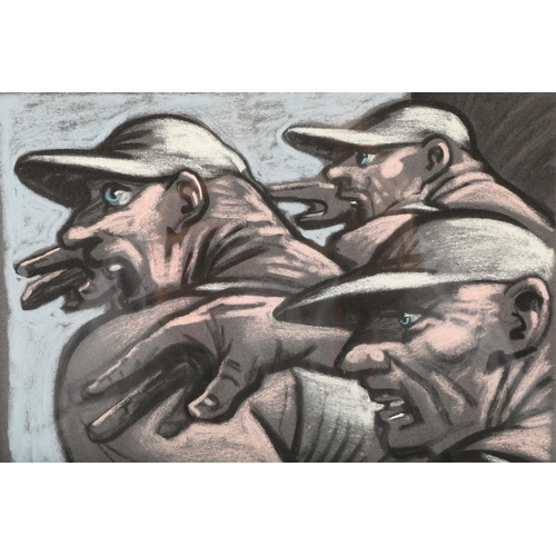 426 - Peter Howson OBE (Scottish born 1958) ARR Framed pastel on paper, signed lower right 'Patriots' 21cm... 