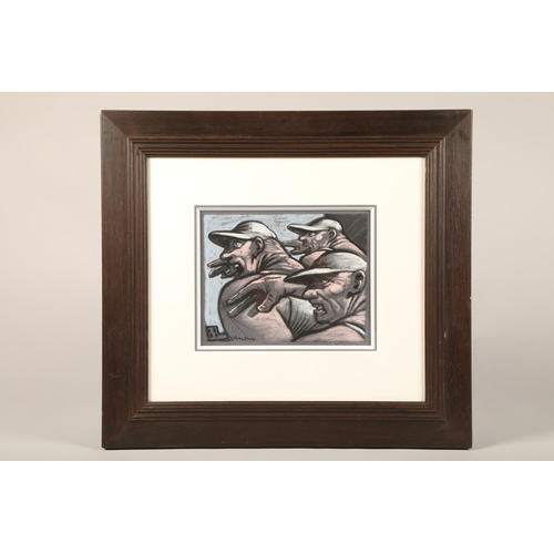 426 - Peter Howson OBE (Scottish born 1958) ARR Framed pastel on paper, signed lower right 'Patriots' 21cm... 