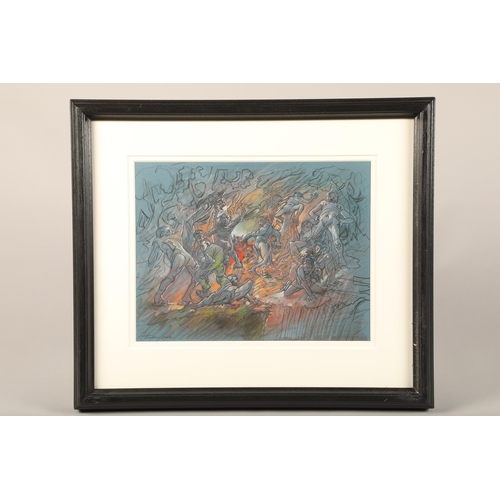 427 - Peter Howson OBE (Scottish born 1958) ARR Framed mixed media, 'Heaven On Earth' signed lower left 20... 