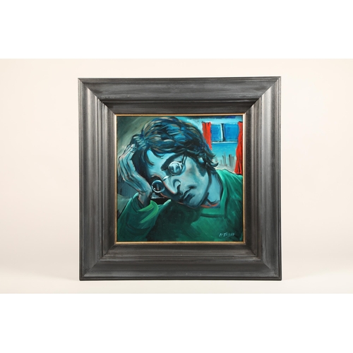 457 - Frank McFadden (Scottish born 1972) ARR Framed oil on canvas, signed lower right 'John Lennon' 48cm ... 