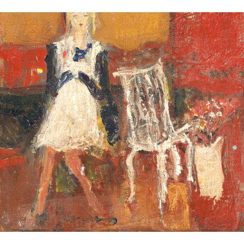 477 - Nael Hanna (Scottish Iraqi Born 1959) ARR Framed oil on board, signed 'Rosie' 13.5cm x 14.5cm