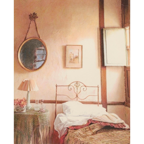 482 - Darren Baker (British born 1976) ARR Framed pastel, signed 'Bedroom Interior' 23cm x 18cm... 