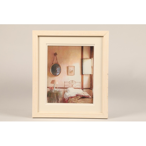 482 - Darren Baker (British born 1976) ARR Framed pastel, signed 'Bedroom Interior' 23cm x 18cm... 